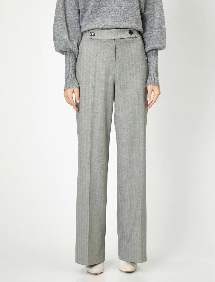 16363 Grey Button Detail Trousers