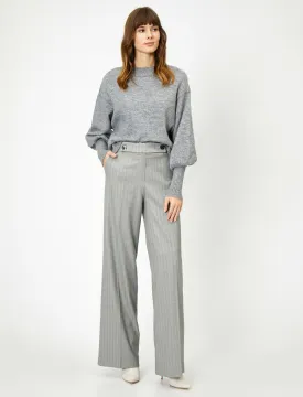 16363 Grey Button Detail Trousers