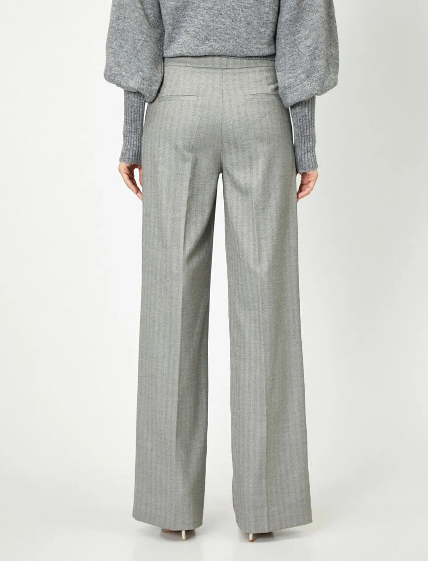 16363 Grey Button Detail Trousers