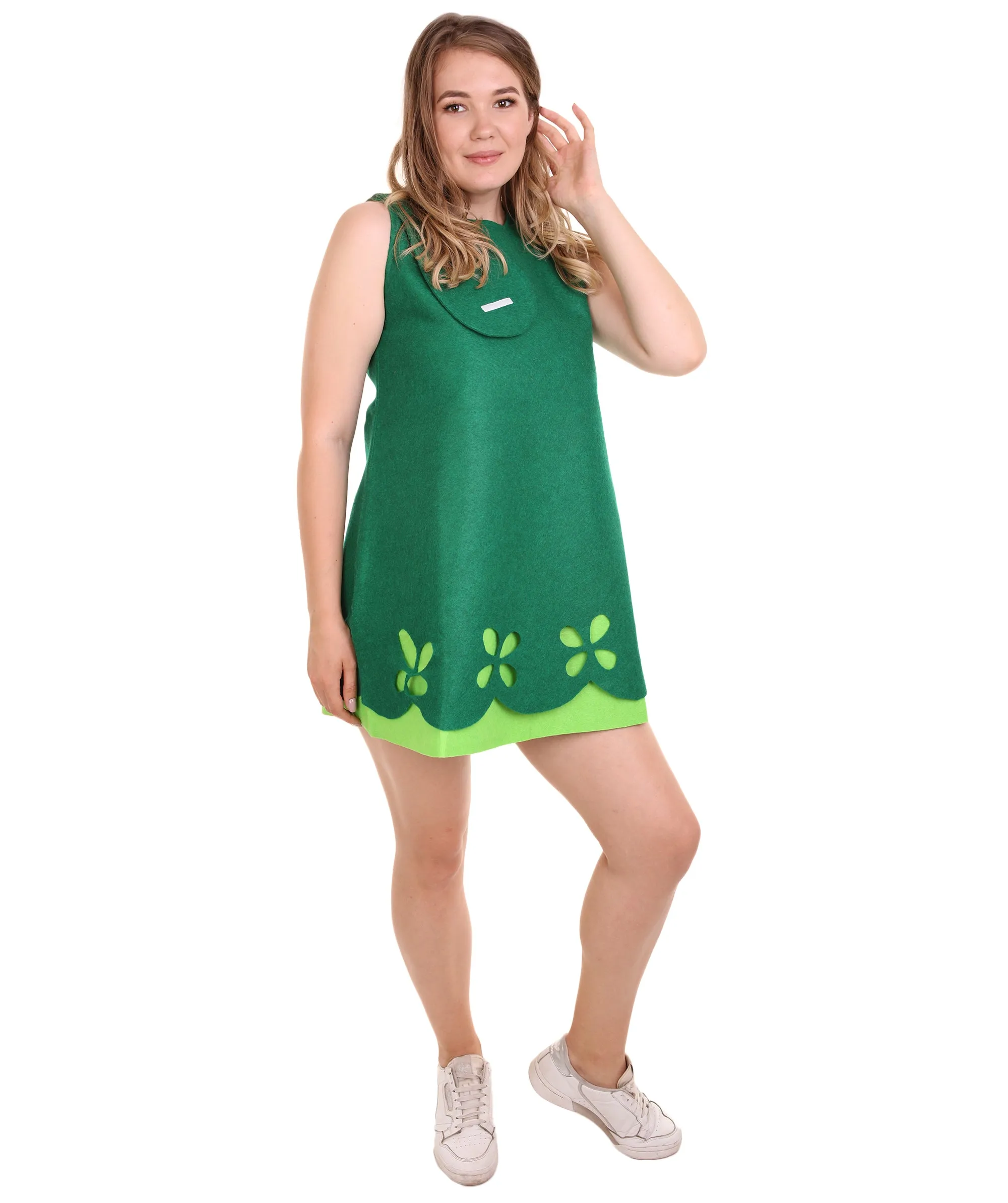 Adult Women's Holiday Princess Costume | Green Christmas Costume | Flame-retardant Synthetic Fabric