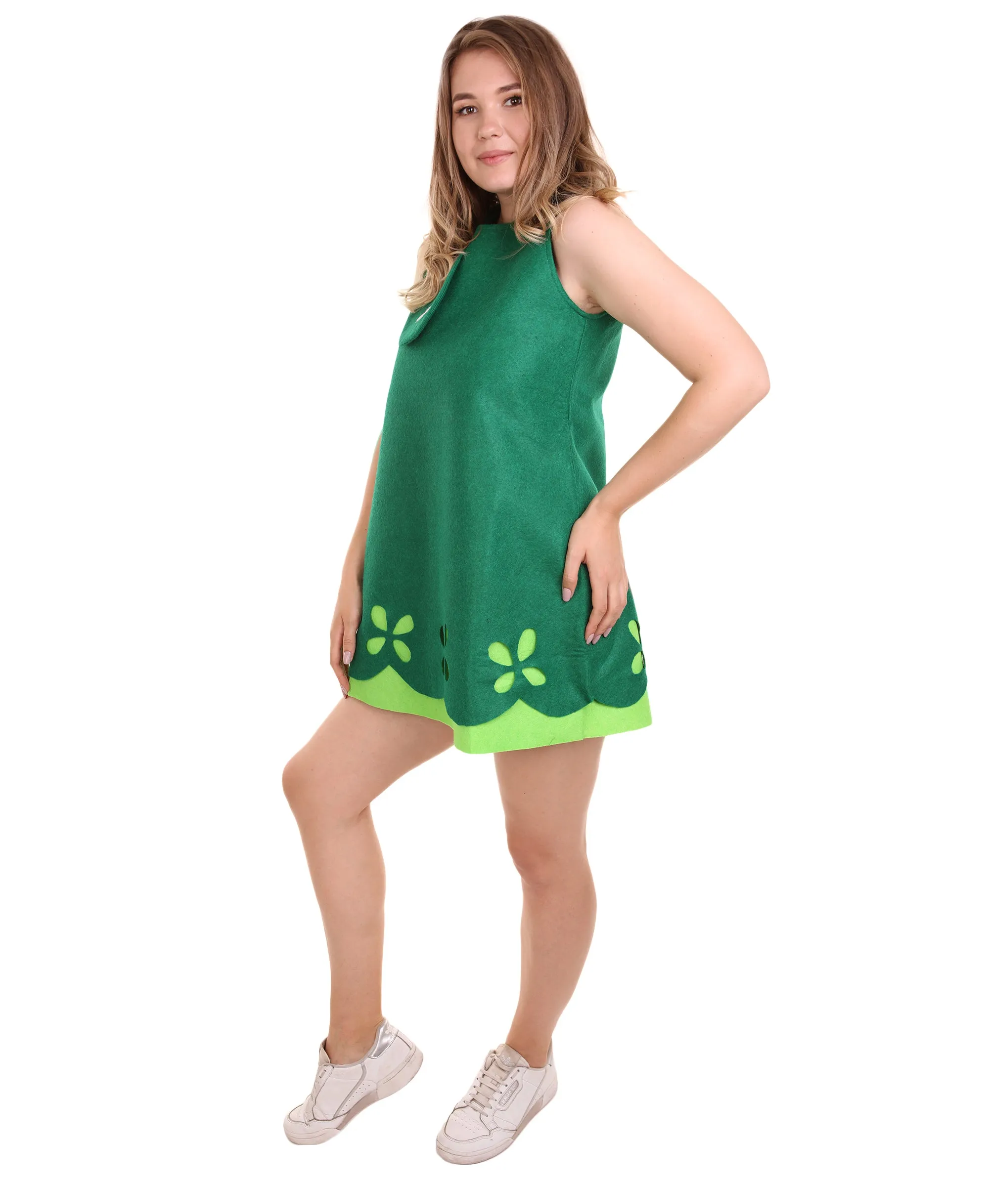 Adult Women's Holiday Princess Costume | Green Christmas Costume | Flame-retardant Synthetic Fabric