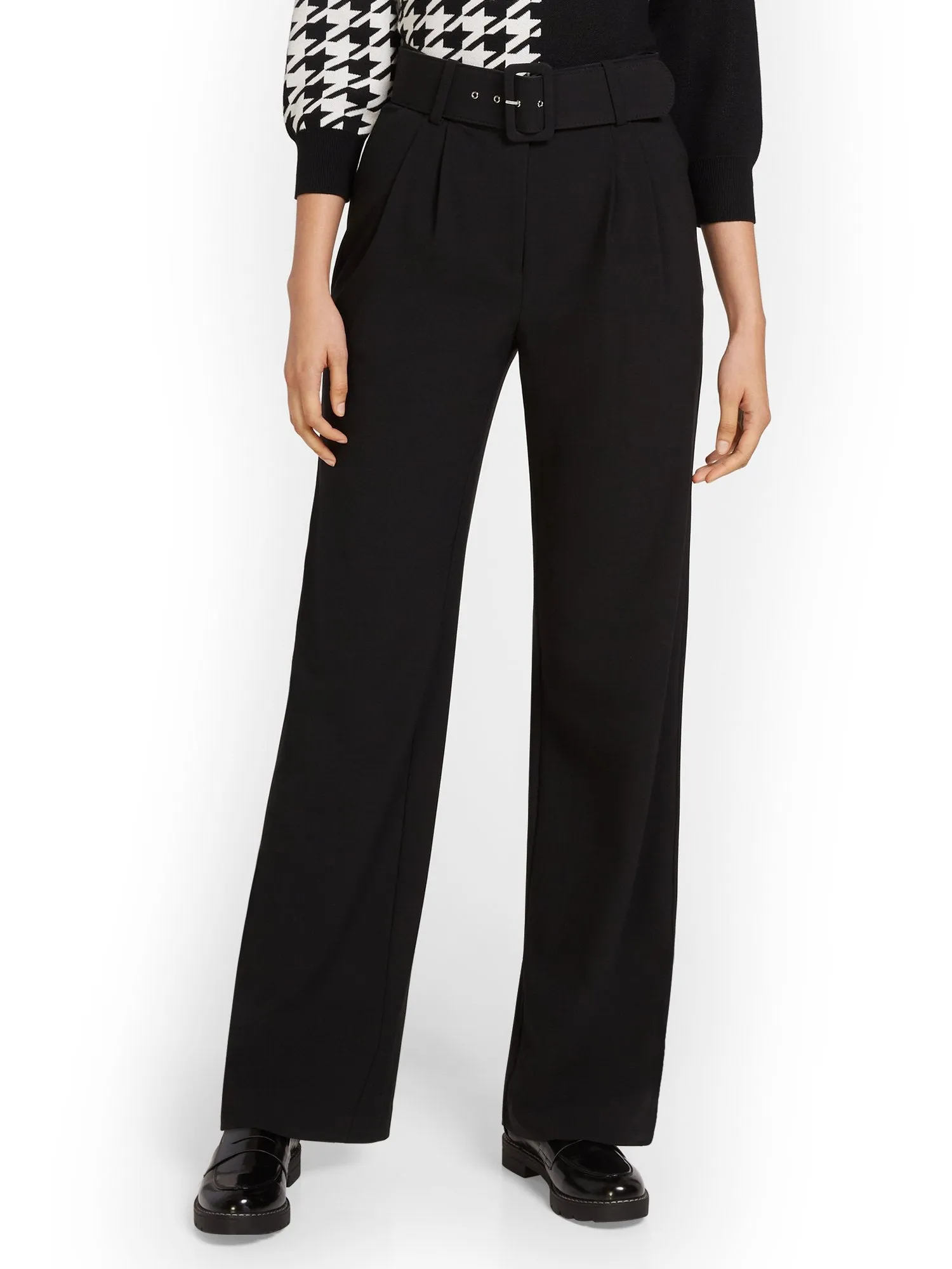 Belted Wide-Leg Pant - Essential Stretch - 7th Avenue