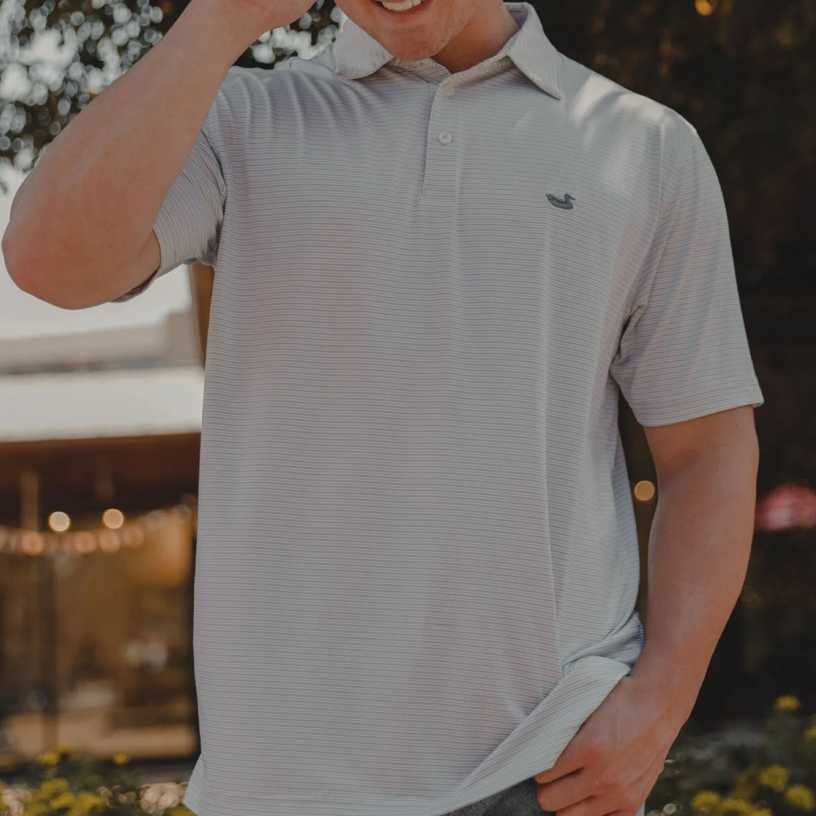 Bermuda Performance Polo - Clearwater Stripe