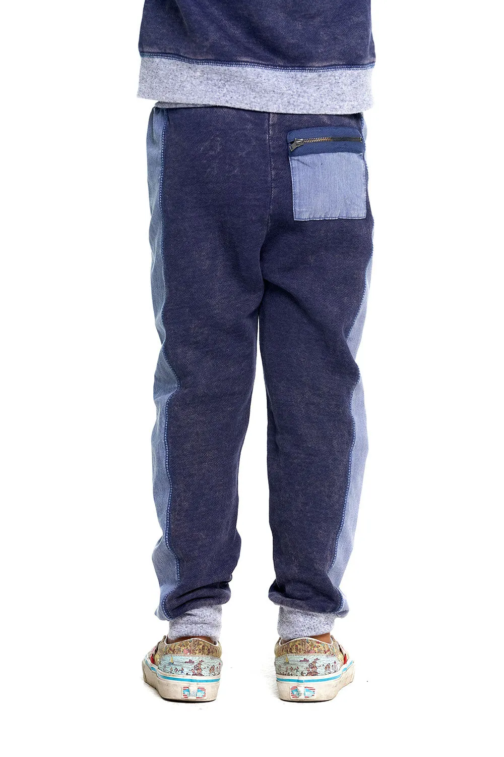 Boys Linen French Terry Jogger With Zippers