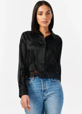 Cami NYC Rennie Cropped Blouse - Black