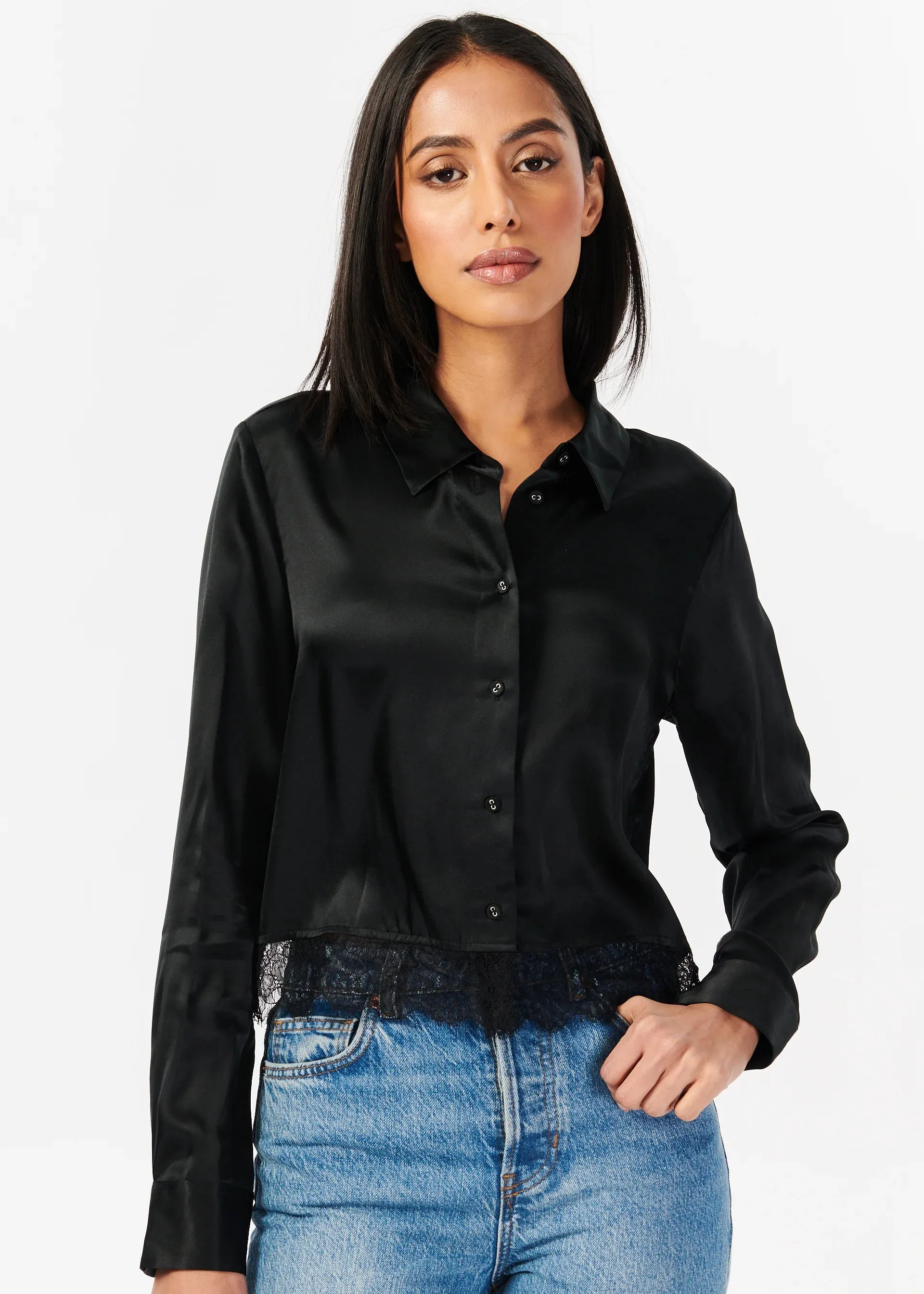 Cami NYC Rennie Cropped Blouse - Black