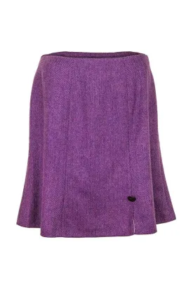 Celia | Bright pink herringbone A line skirt