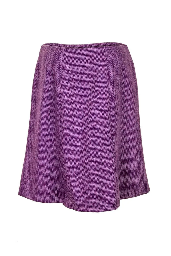 Celia | Bright pink herringbone A line skirt