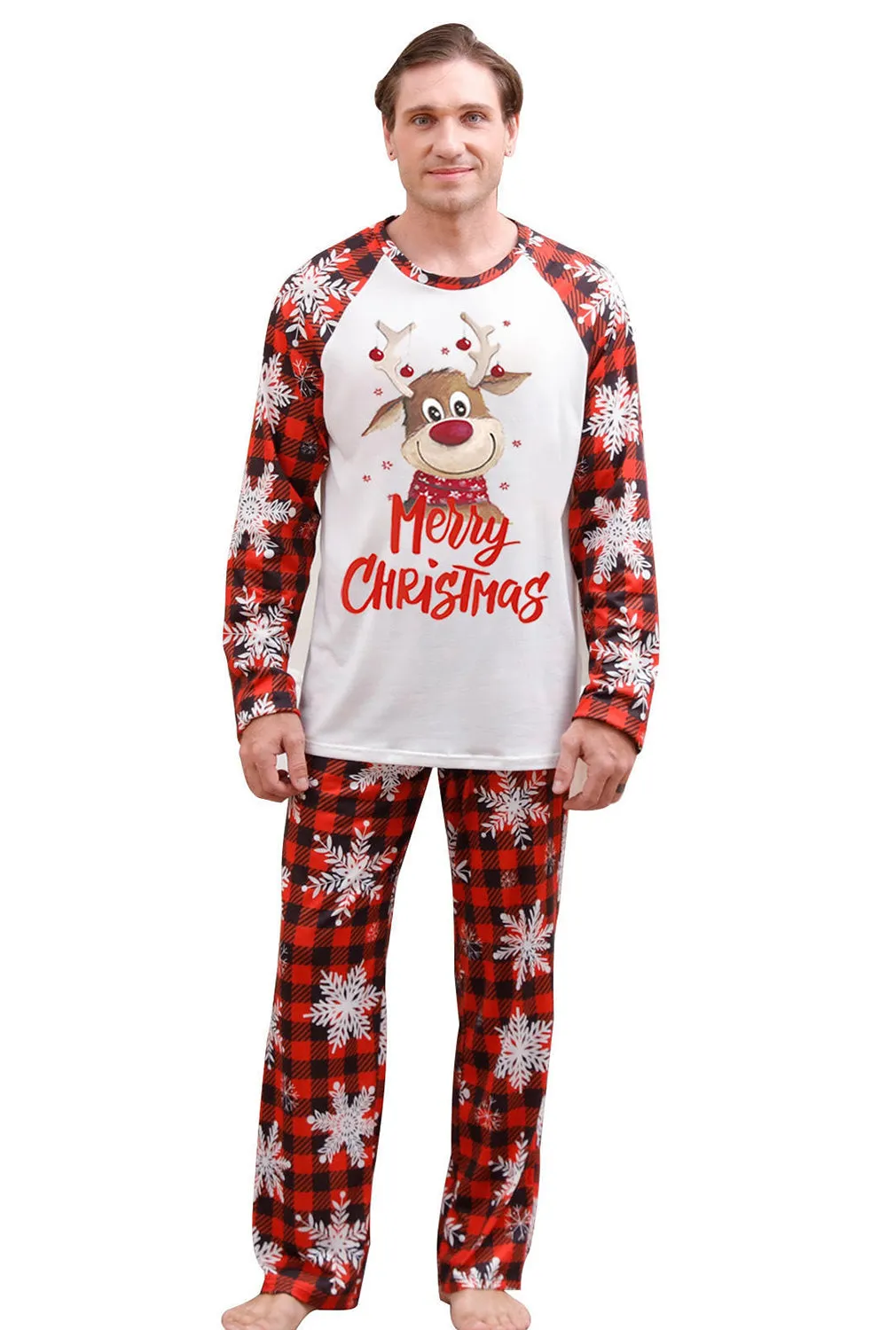 Christmas Red Print Family Pajamas Sets