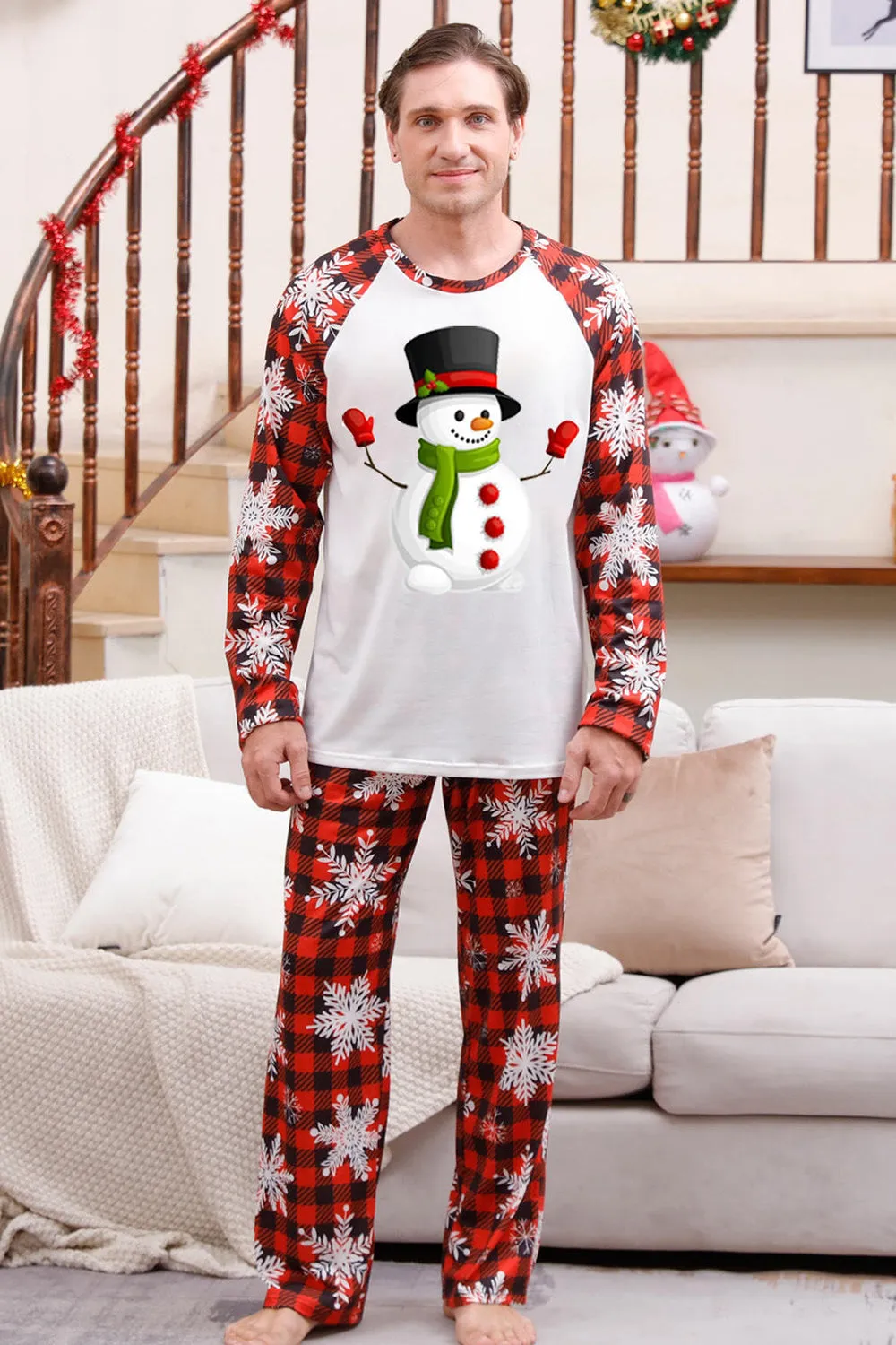 Christmas Red Print Family Pajamas Sets