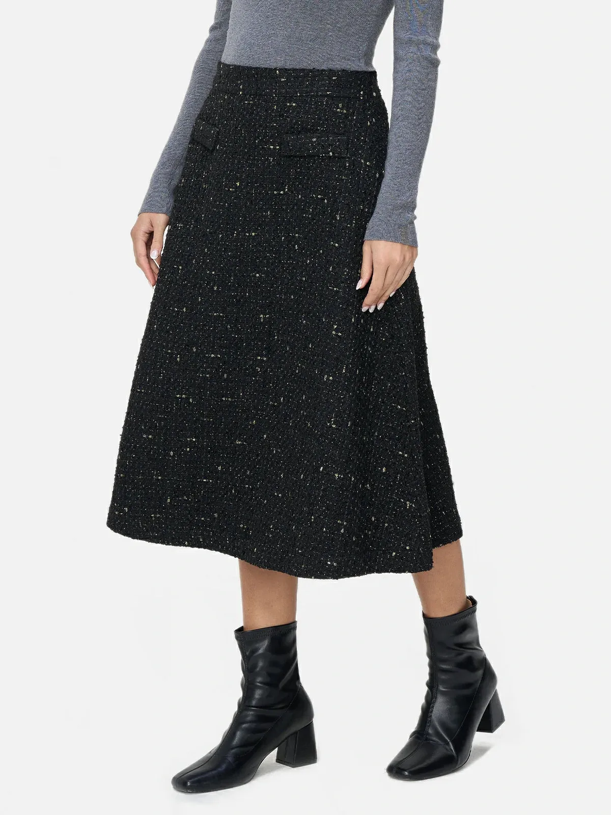 Classic Woolen Texture A-line Skirt