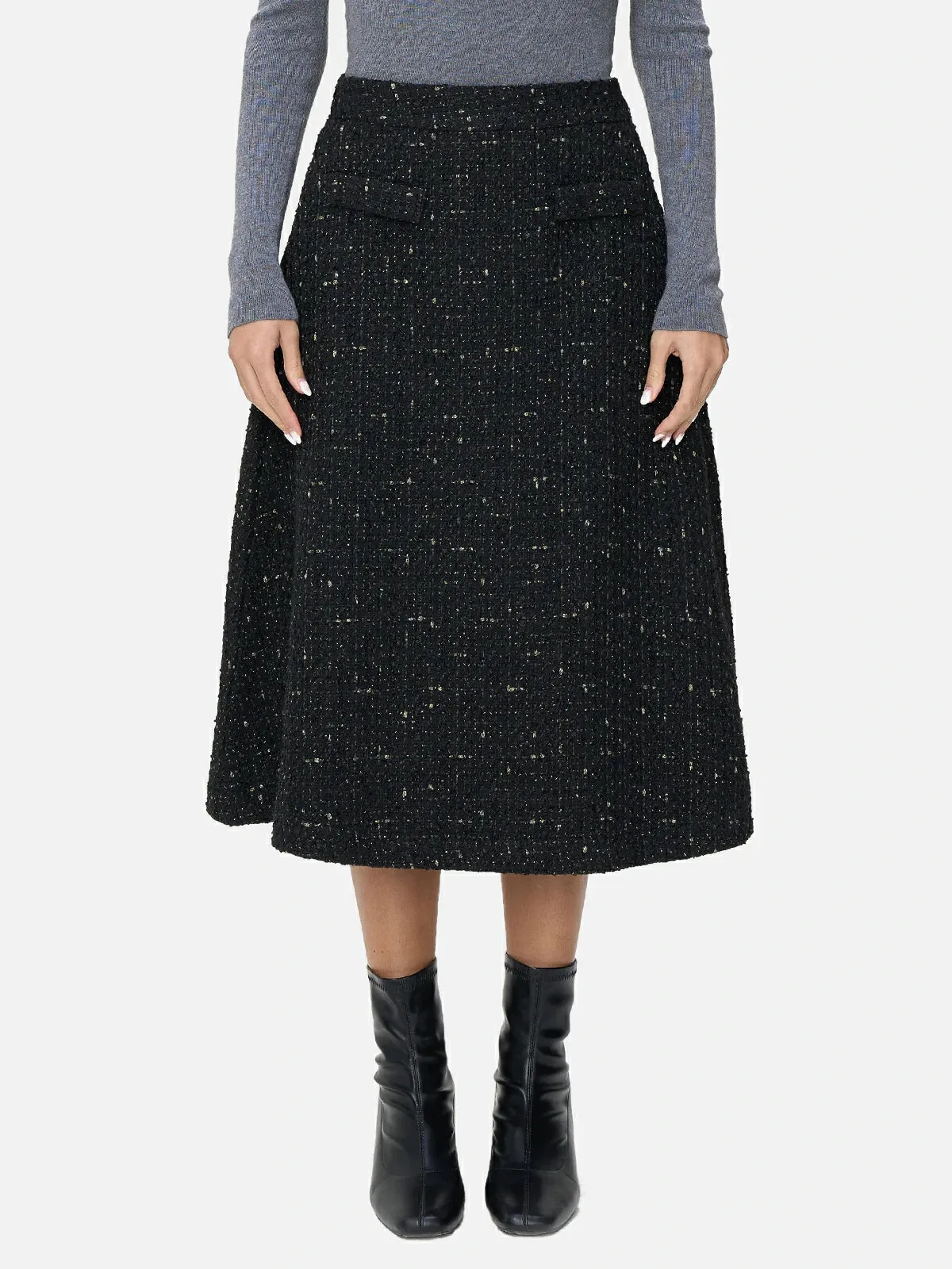 Classic Woolen Texture A-line Skirt