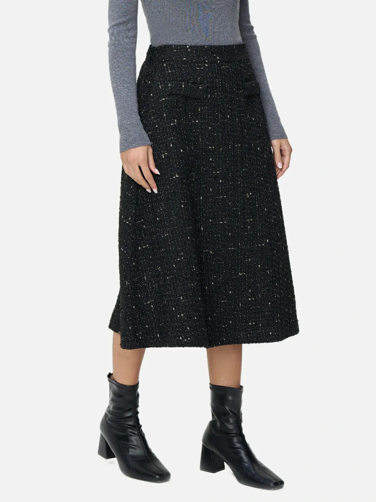 Classic Woolen Texture A-line Skirt