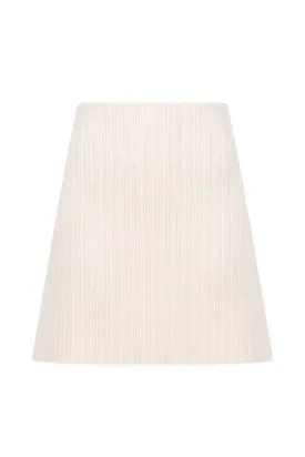 CREAM A-LINE MINI SKIRT