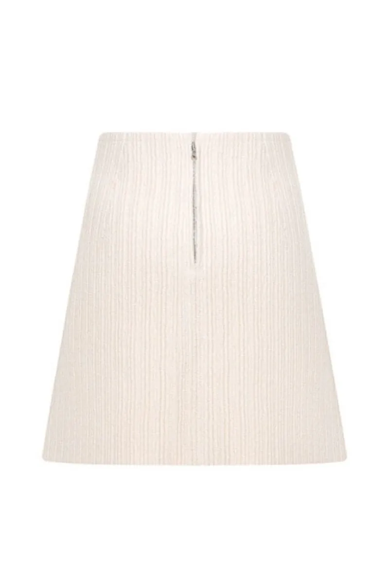 CREAM A-LINE MINI SKIRT