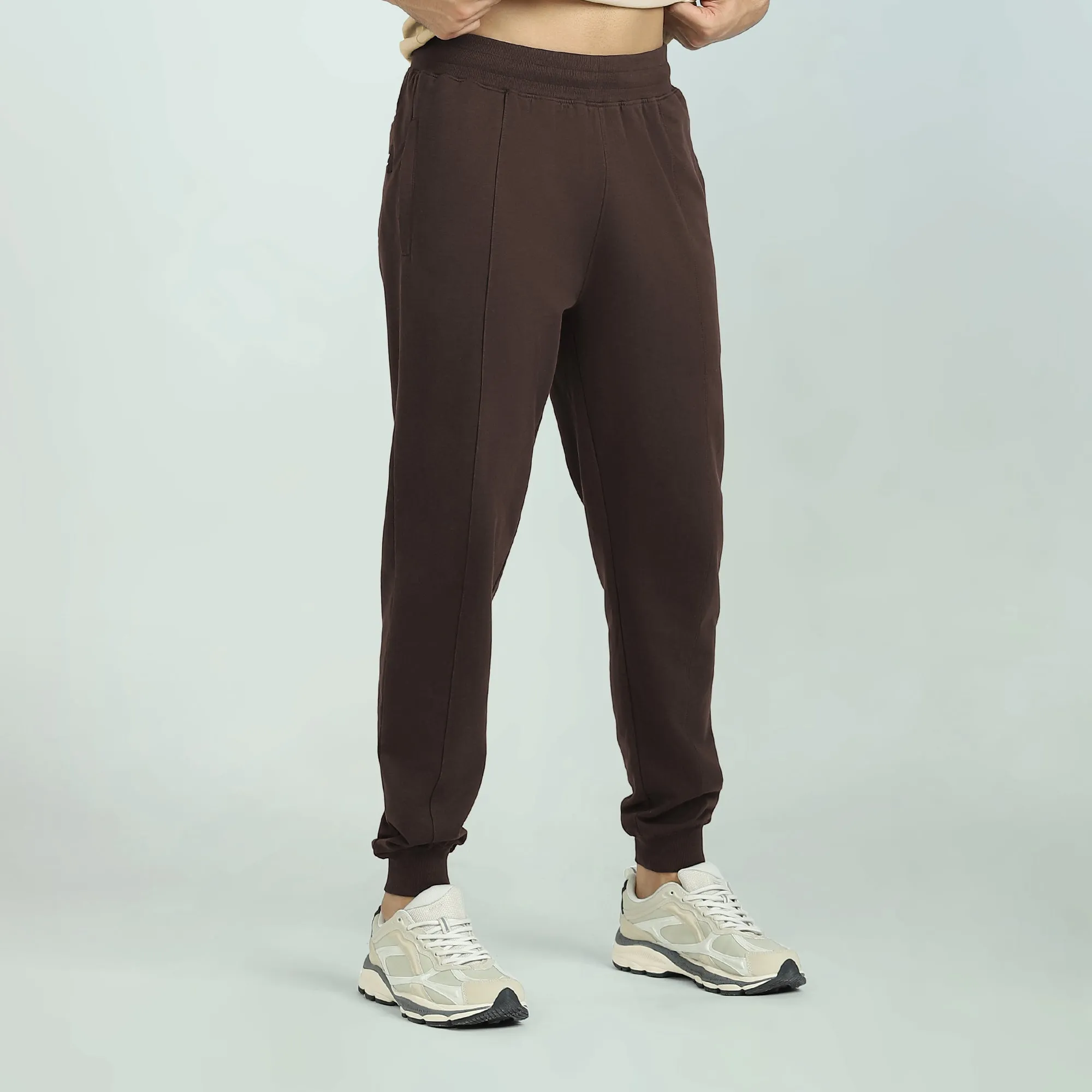 Cruze French Terry Cotton Joggers Malt Brown