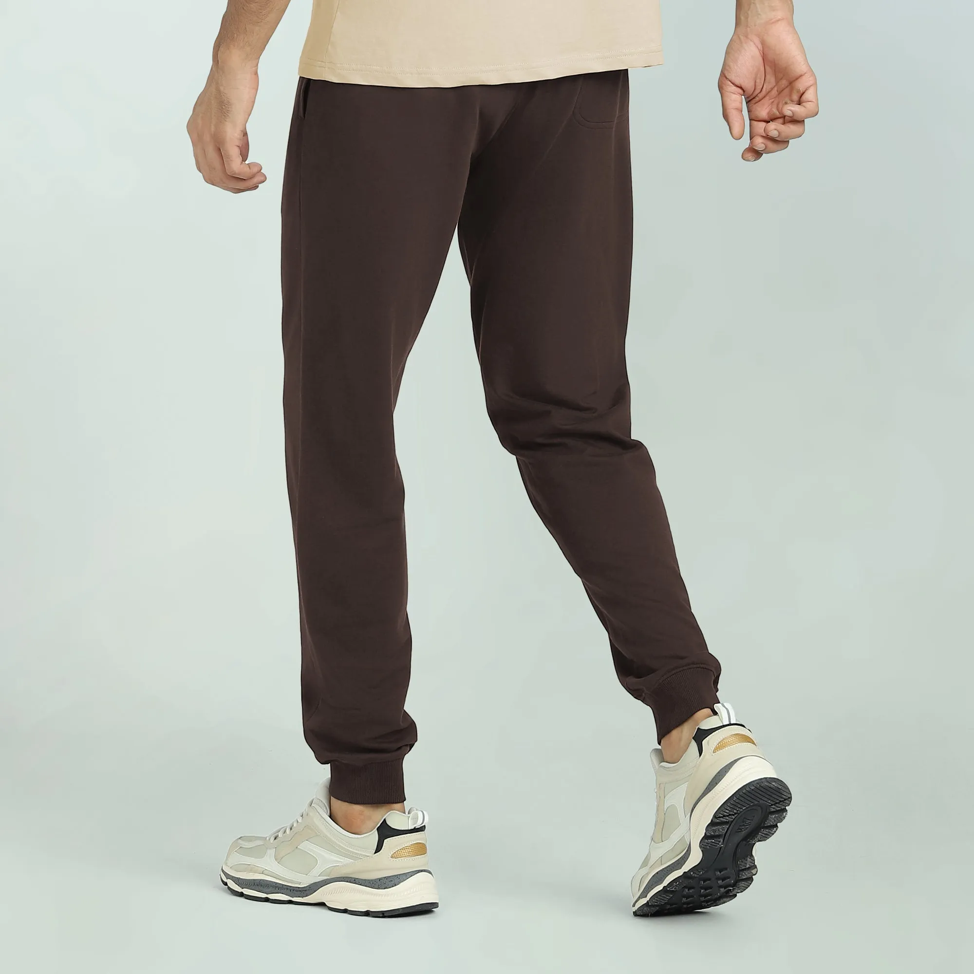 Cruze French Terry Cotton Joggers Malt Brown