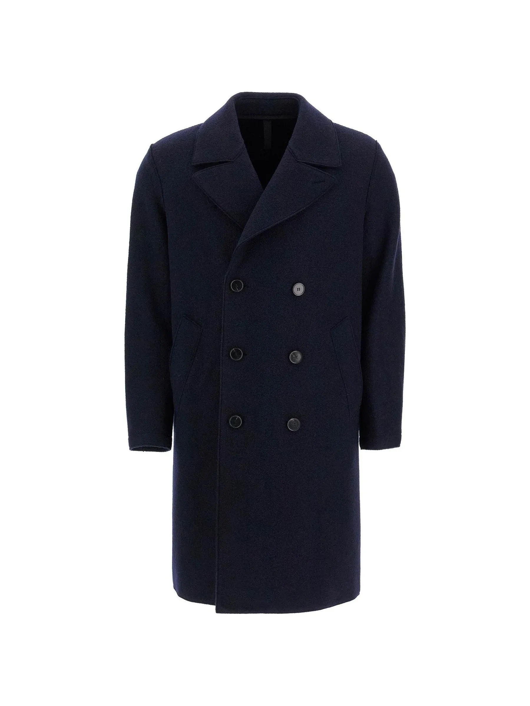 Double-Breasted Boiled Wool Coat