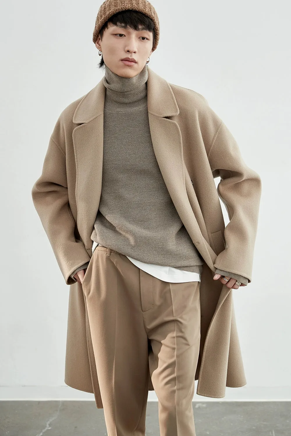 Double-Breasted Oversized Long Coat