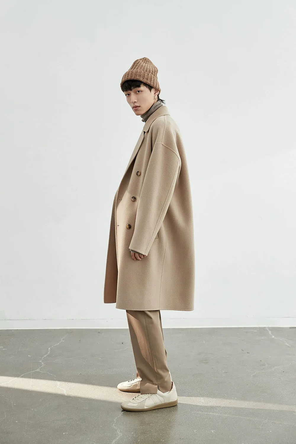 Double-Breasted Oversized Long Coat