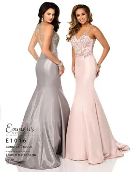 Envious Couture E1016 Size 10 Gunmetal mermaid prom dress