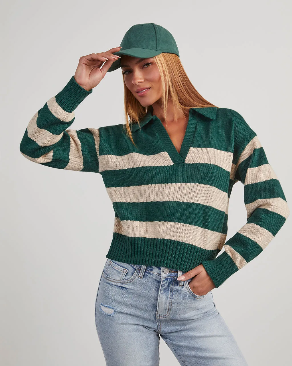 Graham Striped Polo Sweater