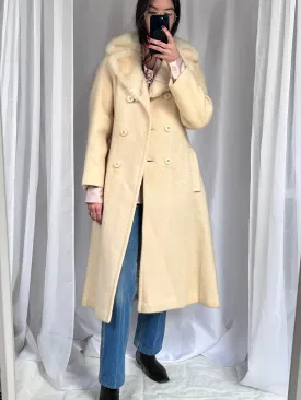 Hudson Bay Cream Wool Coat w/ Removable Hood