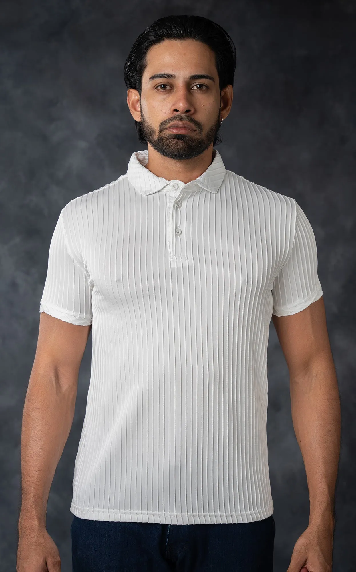 LCY | VERTICAL STRIPED TEXTURE POLO