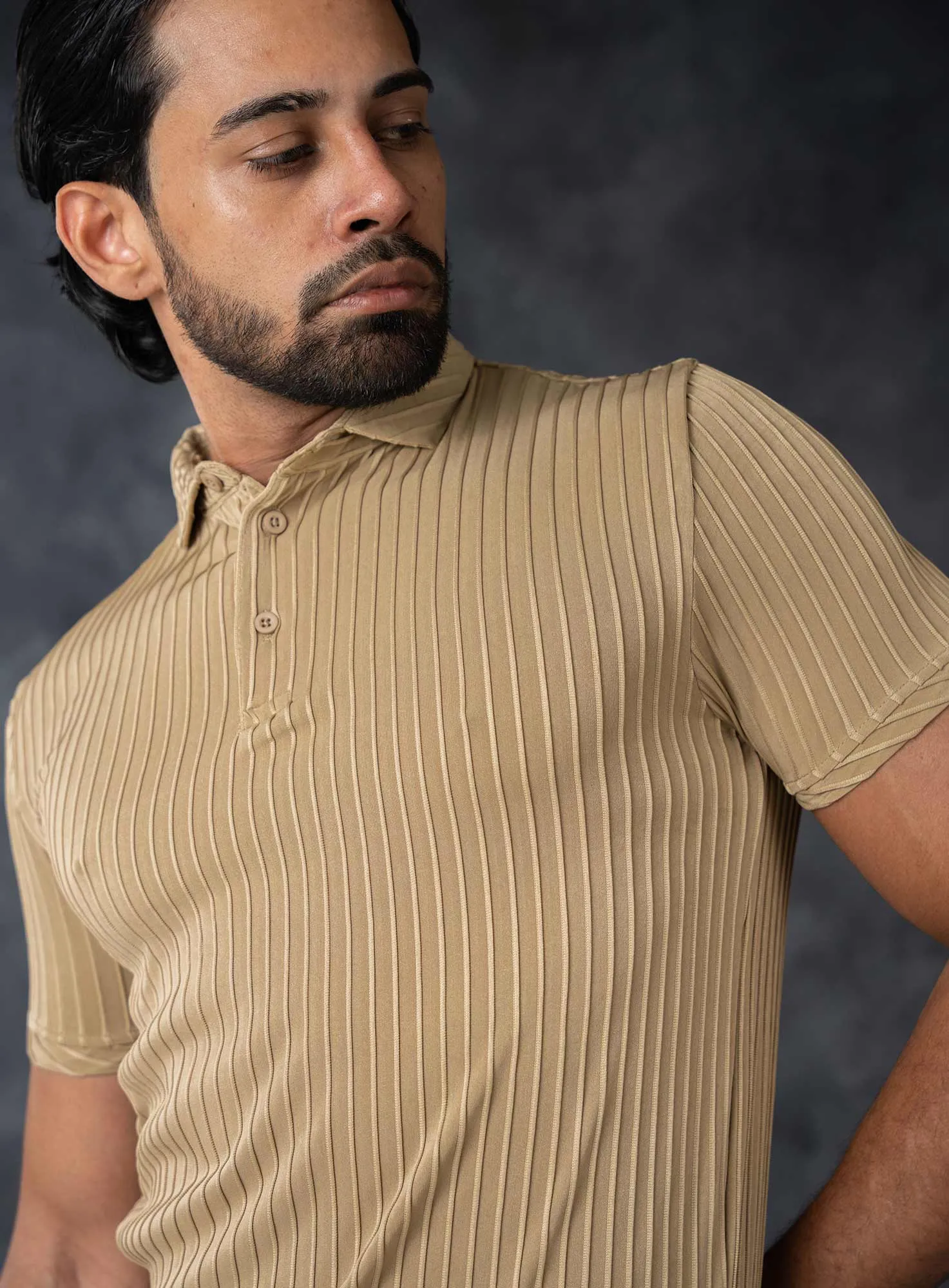 LCY | VERTICAL STRIPED TEXTURE POLO