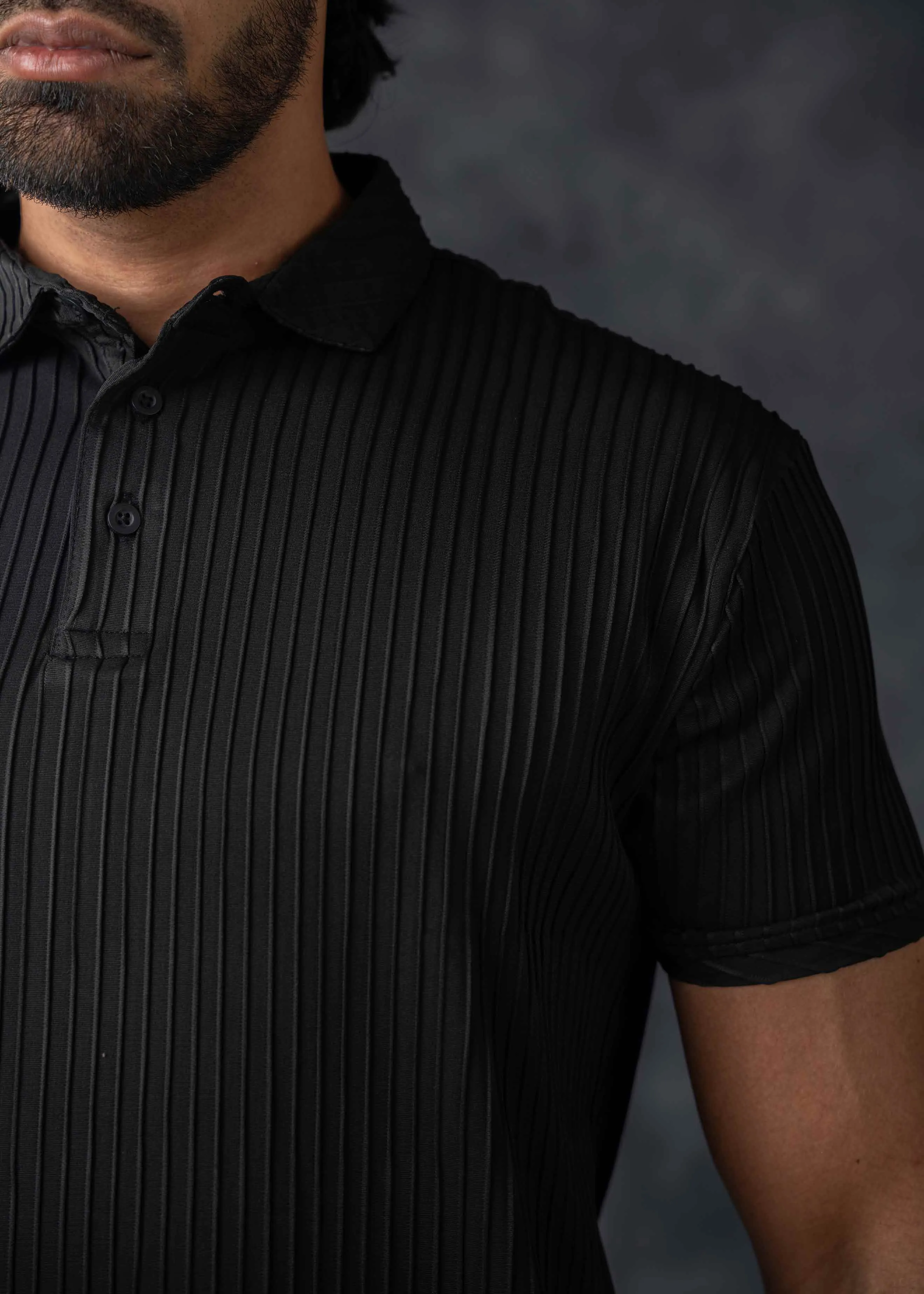 LCY | VERTICAL STRIPED TEXTURE POLO