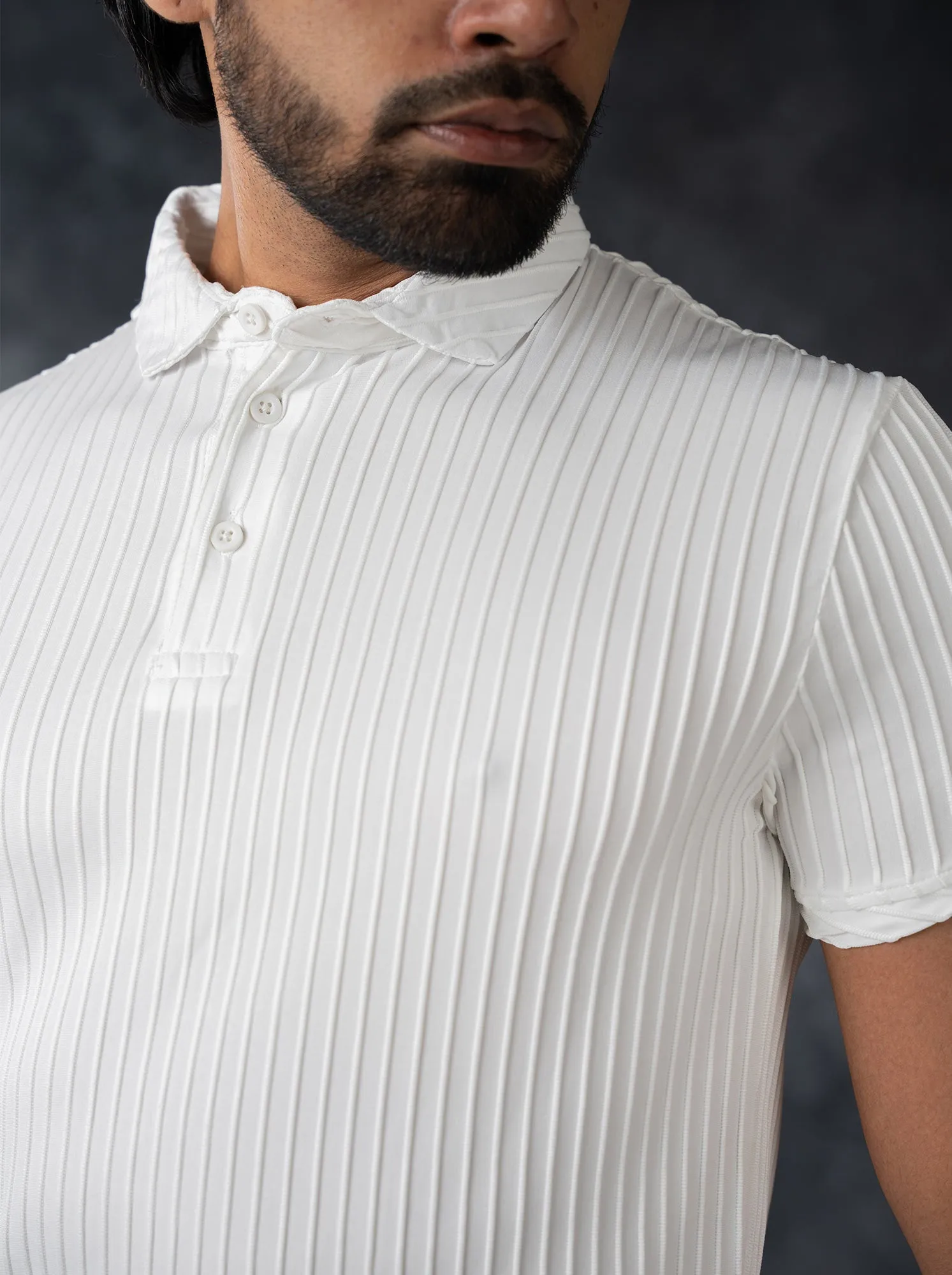 LCY | VERTICAL STRIPED TEXTURE POLO