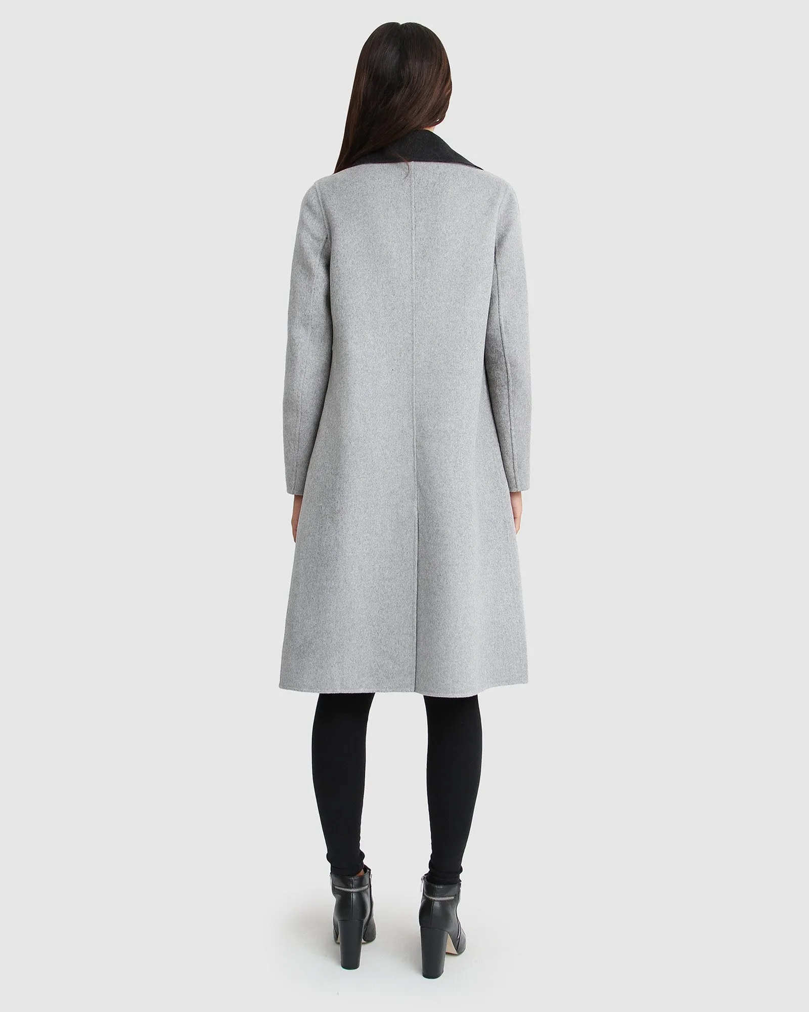 Lexington Two-Tone Wool Blend Coat - Grey