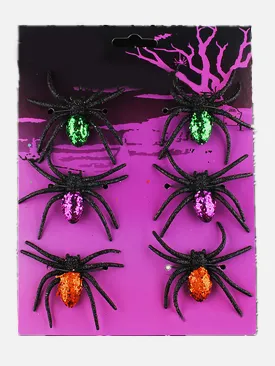 Little Surprise Box 6pcs Pack of Glitter Spider Spooky Halloween theme Table/wall Decor