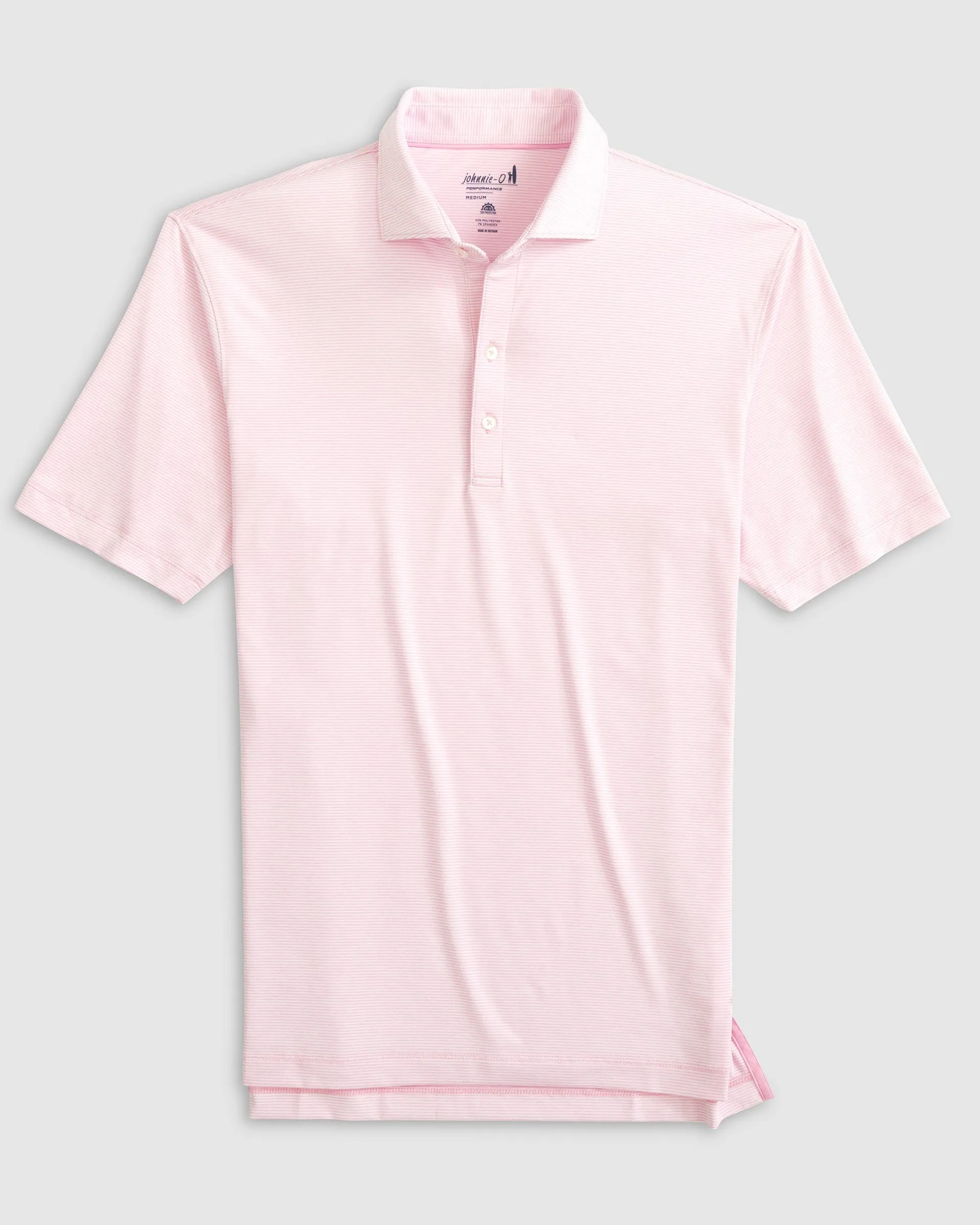 Lyndon Striped Jersey Performance Polo- Bahama Mama