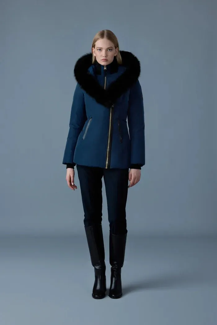 MACKAGE ADALI-BX - Down Coat With Blue Fox Fur Signature Mackage Collar