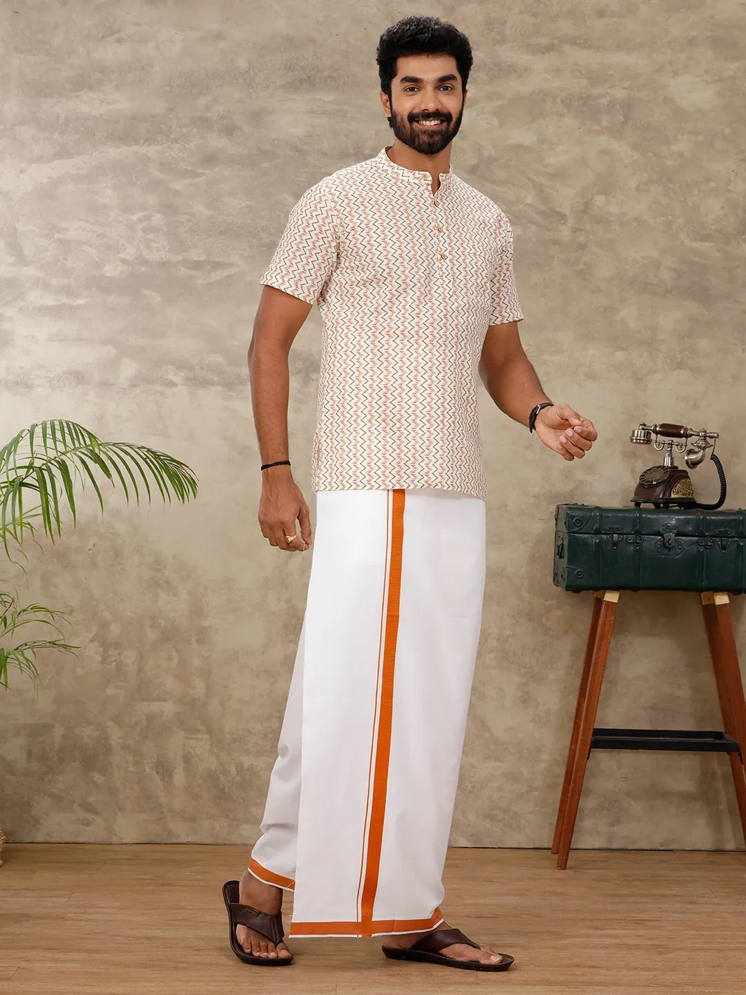 Men Single Dhoti with Matching Kurta Set OC18