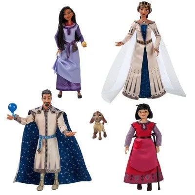 New - Disney Wish Kids Toys Playset Gift Set with 4 Posable Dolls Pack of 5