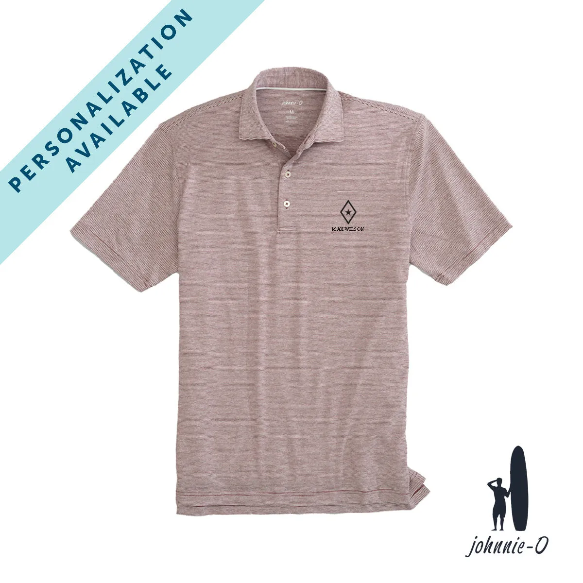 New! FIJI Personalized Johnnie-O Striped Polo