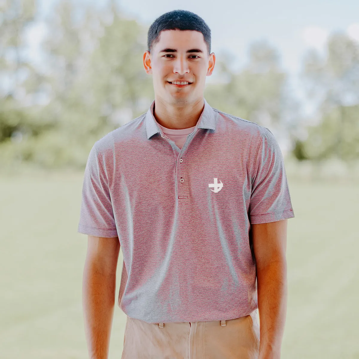 New! Lambda Chi Johnnie-O Striped Polo