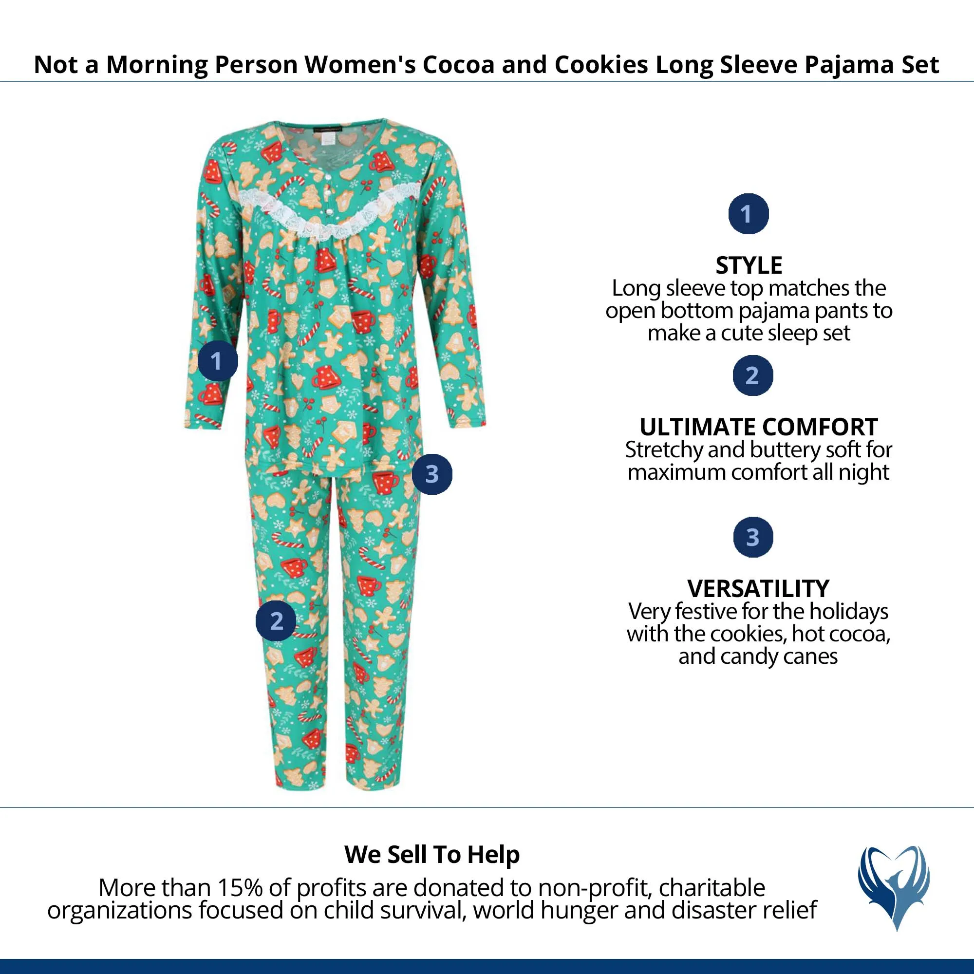 Not a Morning Person Women's Cocoa and Cookies Long Sleeve Pajama Set