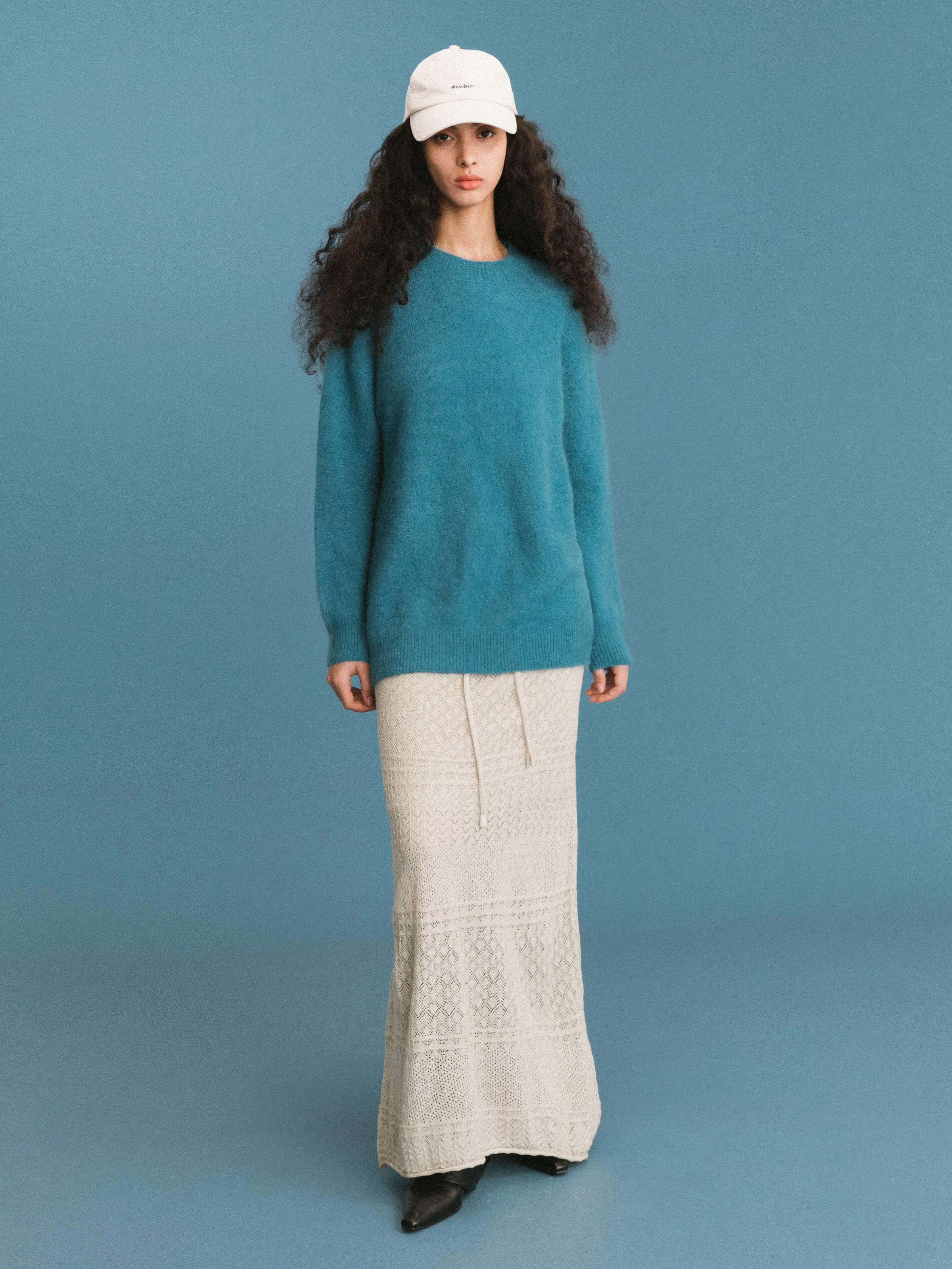 ONE BY CUBIC Knitted Wool Maxi Wrap Skirt