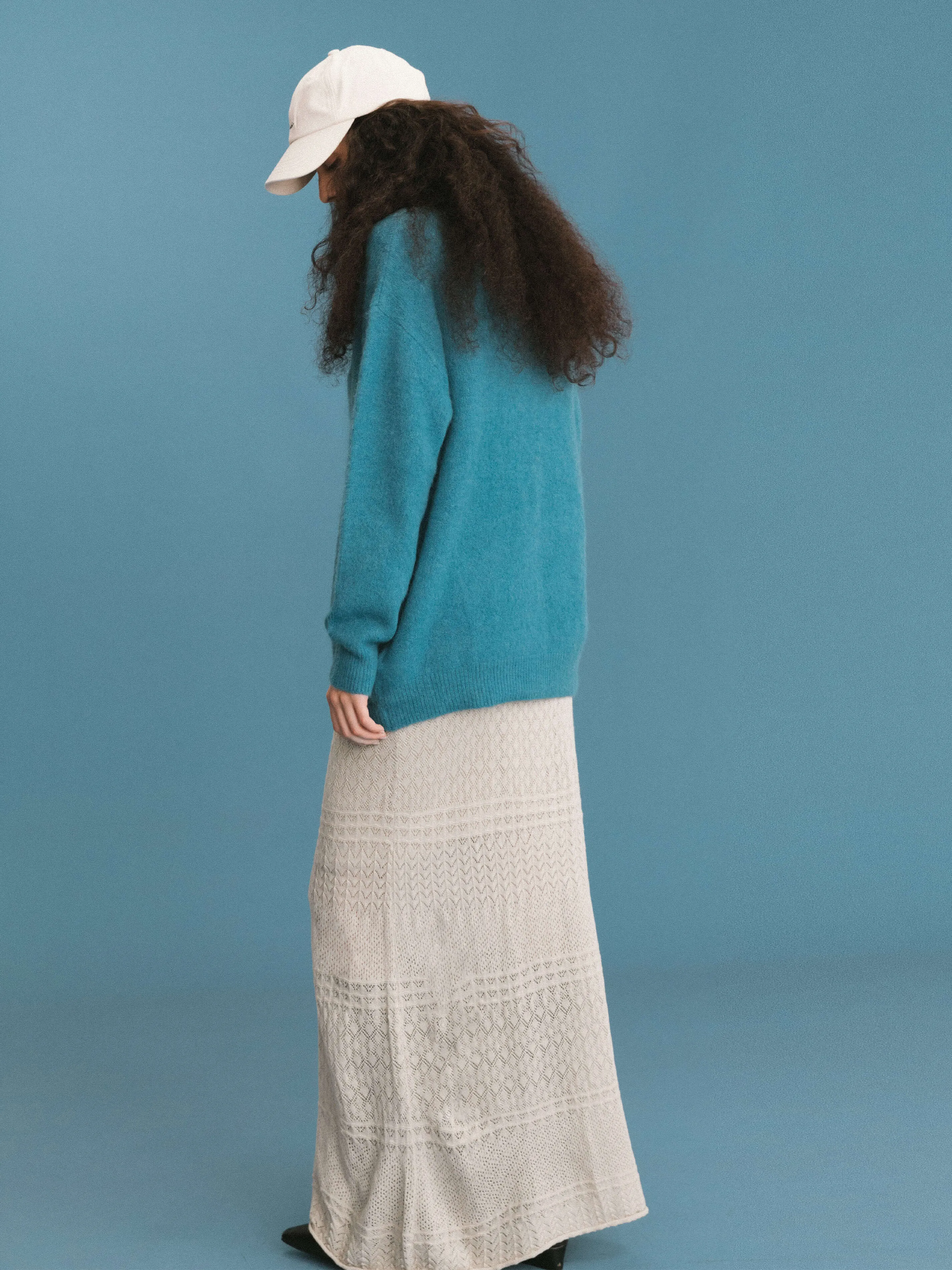 ONE BY CUBIC Knitted Wool Maxi Wrap Skirt