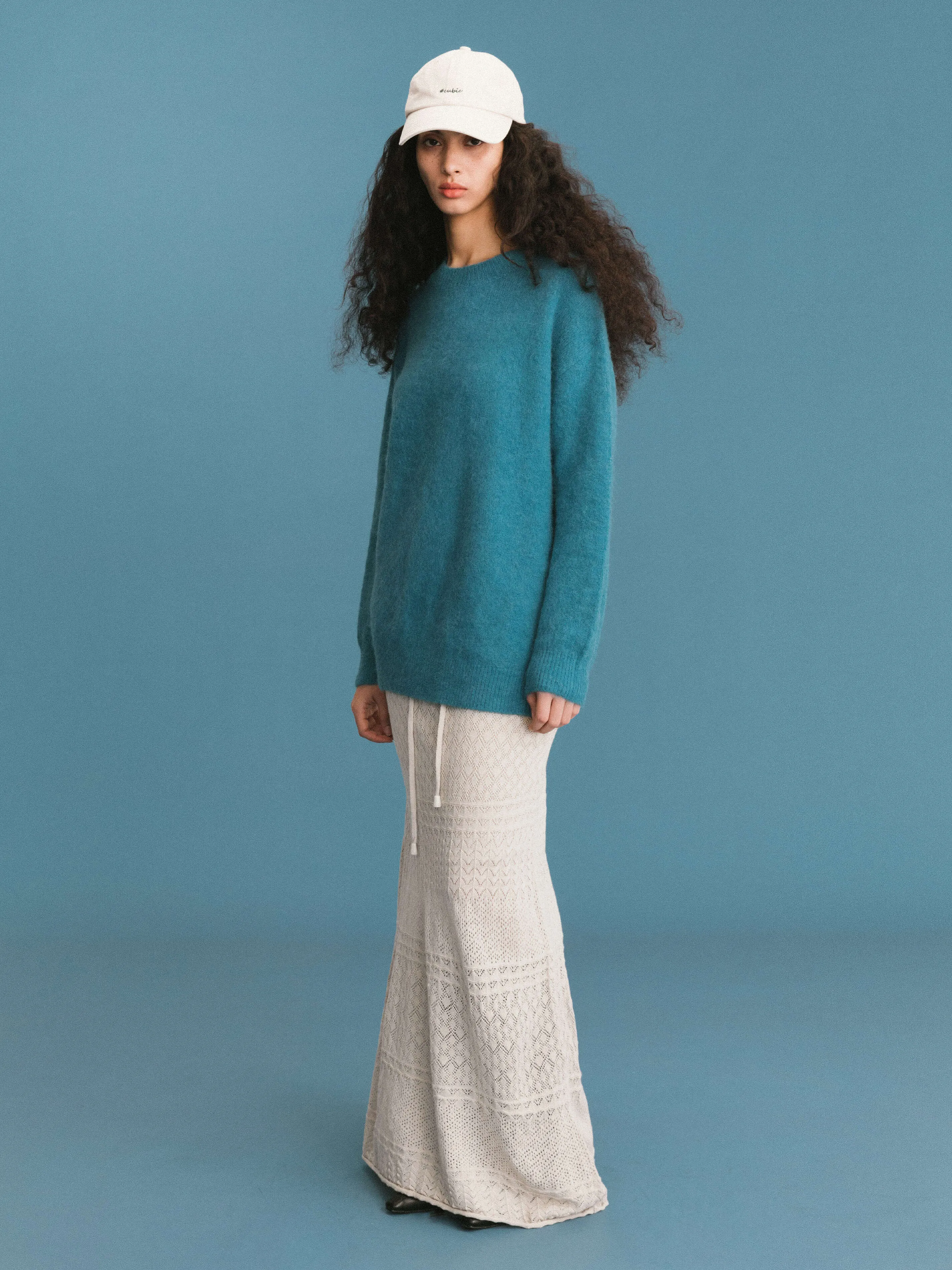 ONE BY CUBIC Knitted Wool Maxi Wrap Skirt