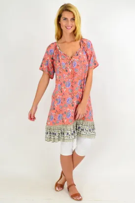 Pink Paisley Flowy Tunic Dress