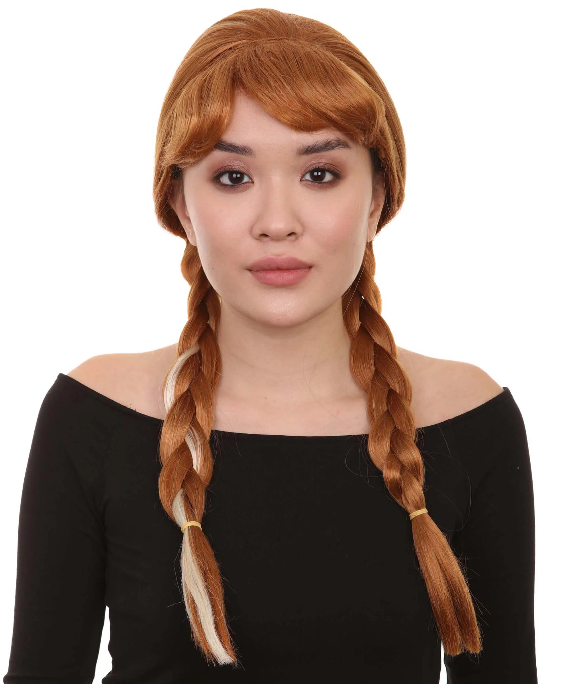 Princess Women Wig | Ginger Long Braided Character Cosplay Brown Wig | Premium Breathable Capless Cap