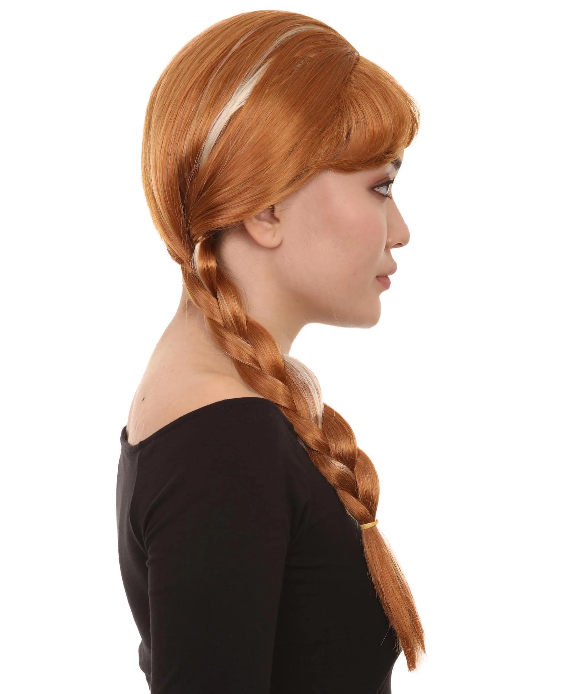 Princess Women Wig | Ginger Long Braided Character Cosplay Brown Wig | Premium Breathable Capless Cap