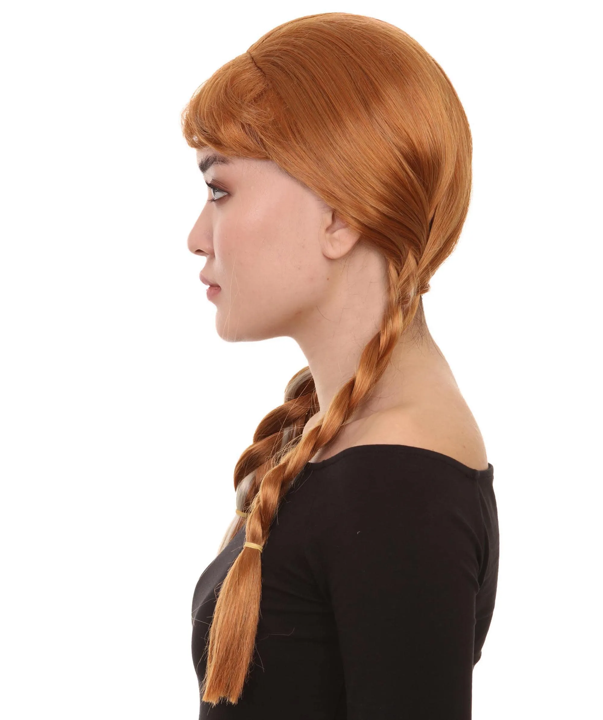 Princess Women Wig | Ginger Long Braided Character Cosplay Brown Wig | Premium Breathable Capless Cap