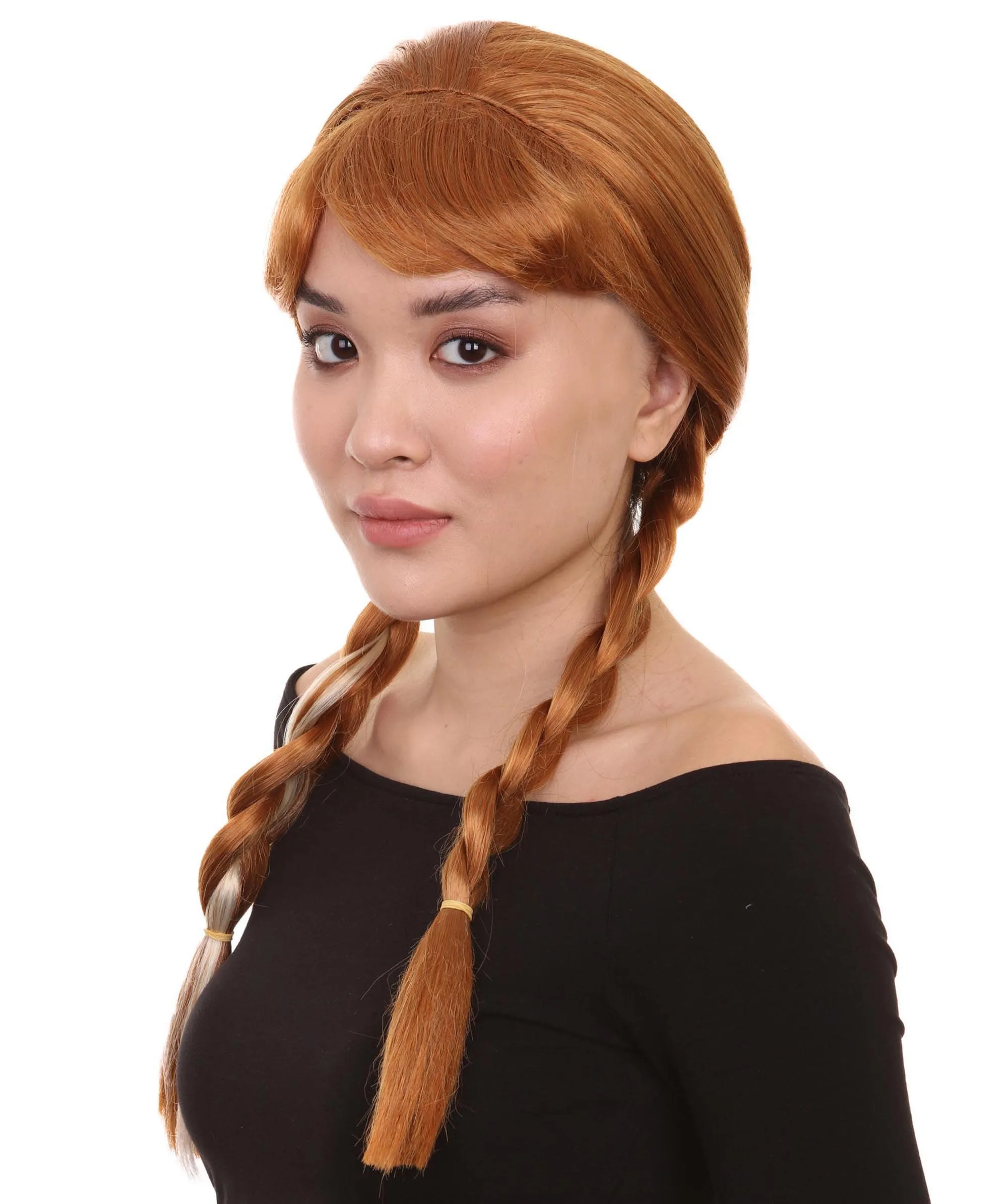 Princess Women Wig | Ginger Long Braided Character Cosplay Brown Wig | Premium Breathable Capless Cap