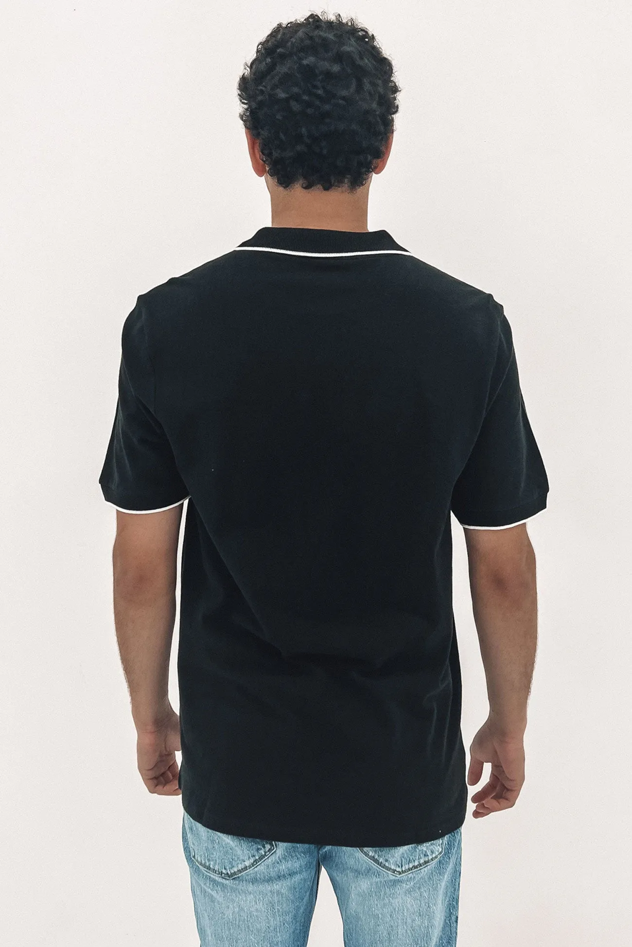 Proper Short Sleeve Polo Knit Black