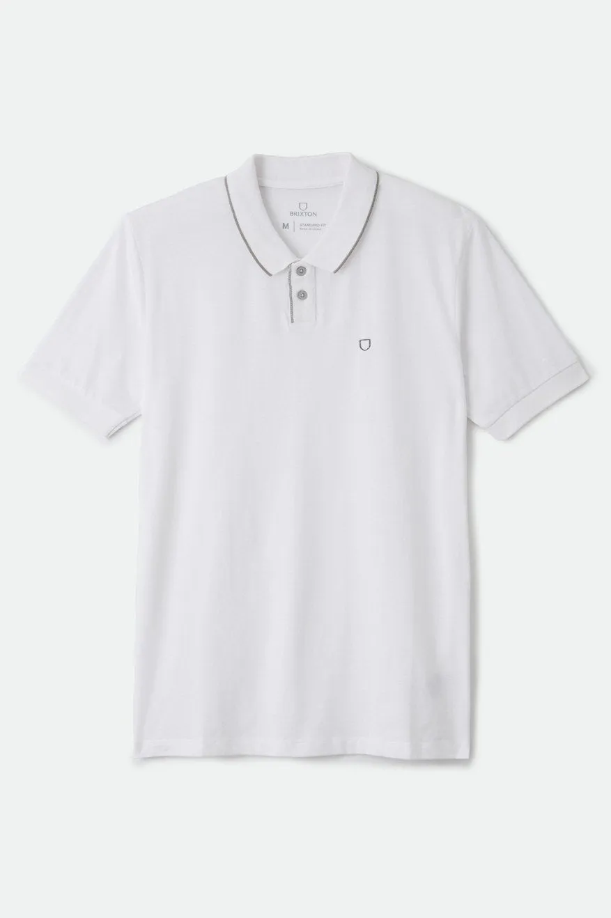 Proper S/S Polo Knit - White/Grey